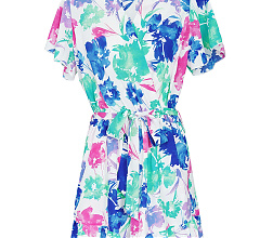 Playsuit virágmintával, kék - M méret