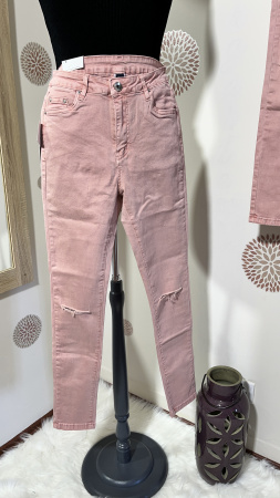 AD'ORO Skinny rózsaszín farmernadrág - XL méret/EUR42